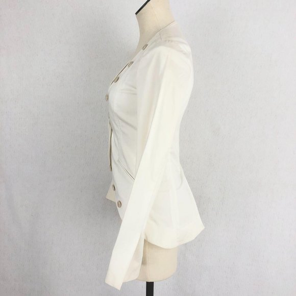 Elizabeth & James White Button Blazer Jacket Sz 2 - Picture 2 of 11